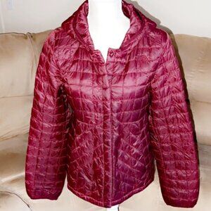 THE NORTH FACE Burgundy Snap Button Hood Jacket